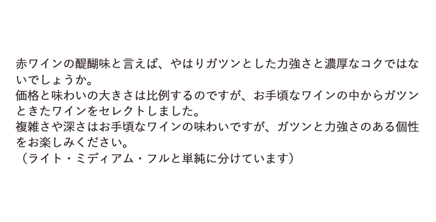 ガツンときたフルボディ赤ワイン